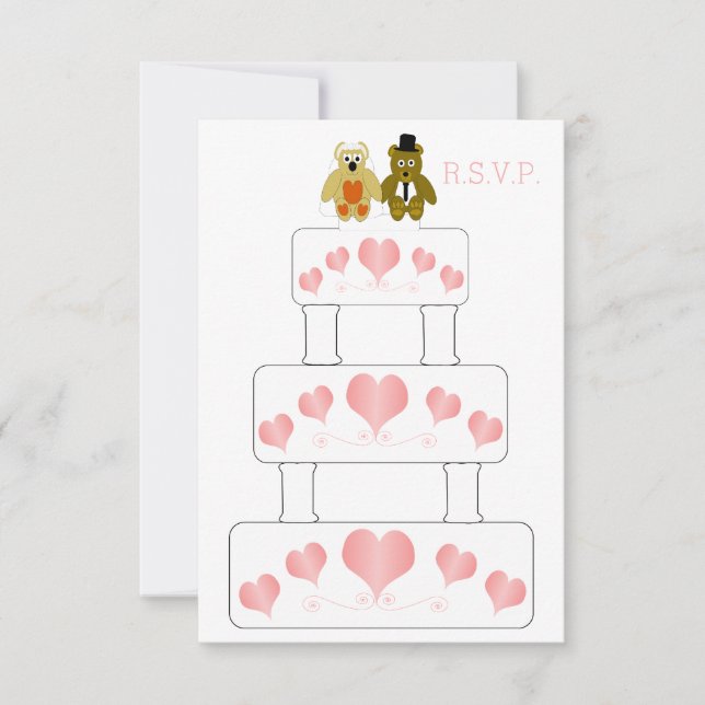 Wedding Cake Design Wedding RSVP Card (Front)
