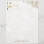 Wedding Cake Designer Bakery Gold Marble Letterhead<br><div class="desc">Elegant template with delicate watercolor illustration of yellow wedding cake with floral accents. Ideal for for wedding cake designers,  bakery,  patisserie and sweet sellers. If you need a custom illustration please contact me for rates. Faux gold Foil.</div>