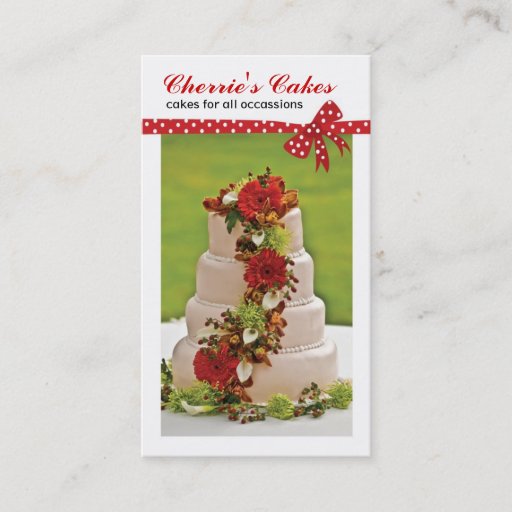 Customizable Wedding Cake Designer Business Cards