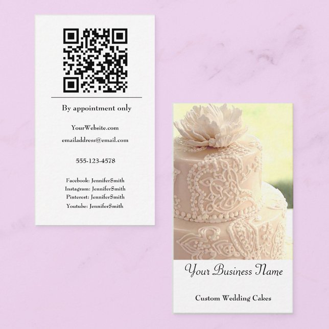 Wedding Cake Designer Elegant Bakery Custom Business Card (Creator Uploaded)