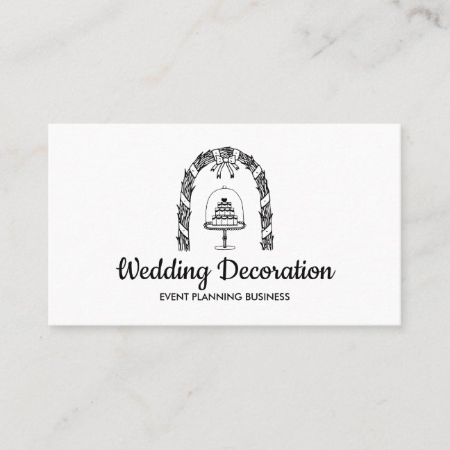 Wedding Cake Event Planner Party Decor Business Card