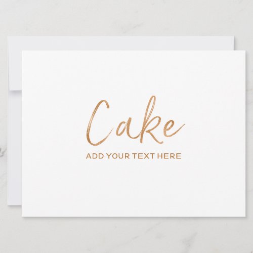 Wedding Cake Flavors Sign  Stylish Gold Rose Invitation