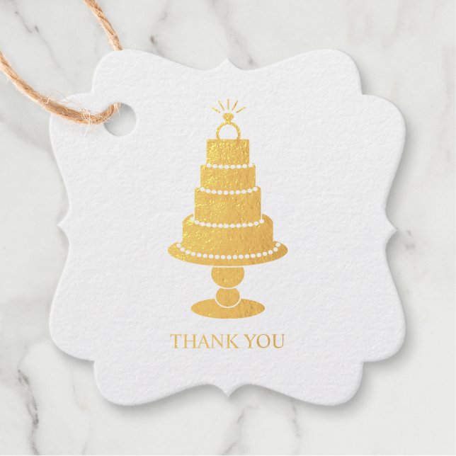 Wedding Cake Foil Favor Tags (Front)