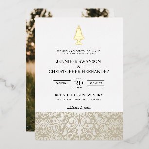 Wedding Cake Foil Invitation