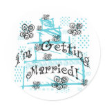 Wedding Cake I'm Getting Married Classic Round Sticker