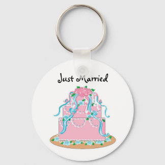 Wedding Cake Just Married Keychain