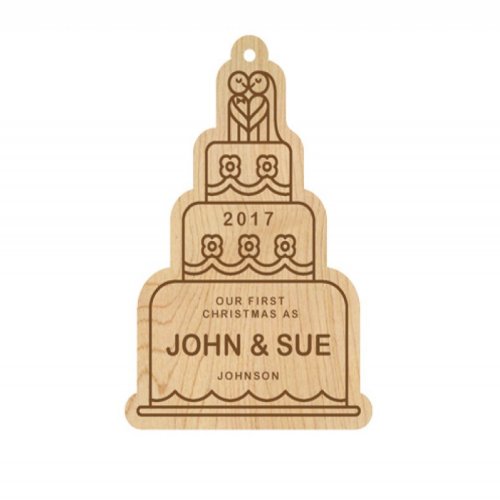 Wedding Cake Laser Cut Christmas Ornament