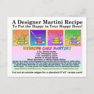Wedding Cake Martini Recipe Card Postcard