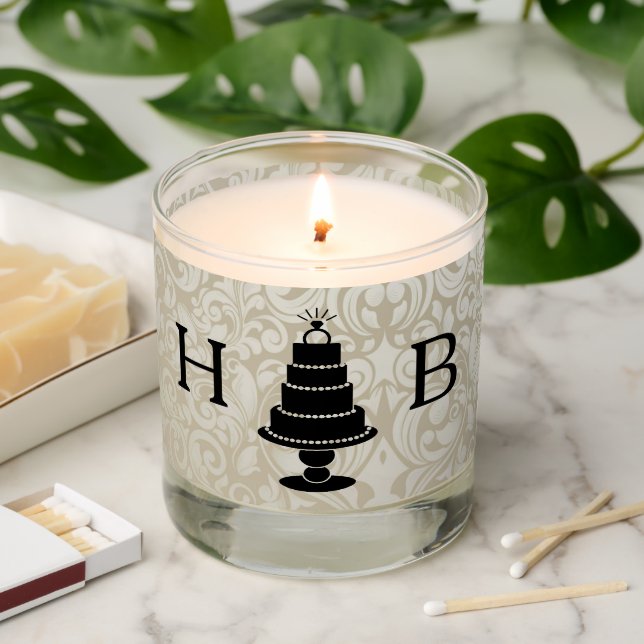 Wedding Cake Monogram Scented Candle (Lit)