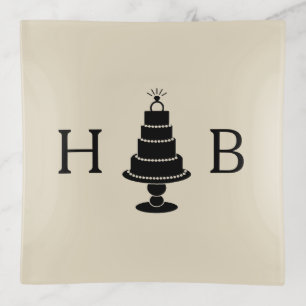 Wedding Cake Monogram Trinket Tray