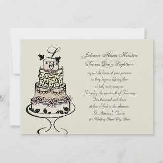 Wedding Cake Monogram / Wedding Invitation