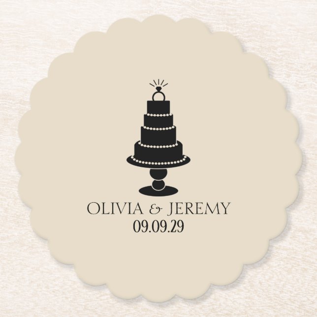 Wedding Cake Paper Coaster (Front)