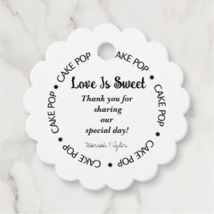 Wedding Cake pop flavor tags, Wedding favors Favor Tags