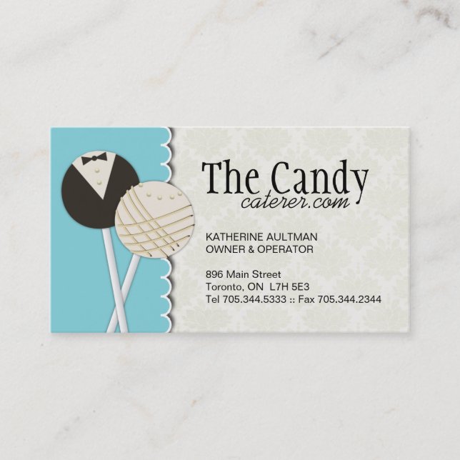Wedding Cake Pops Business Cards (Front)