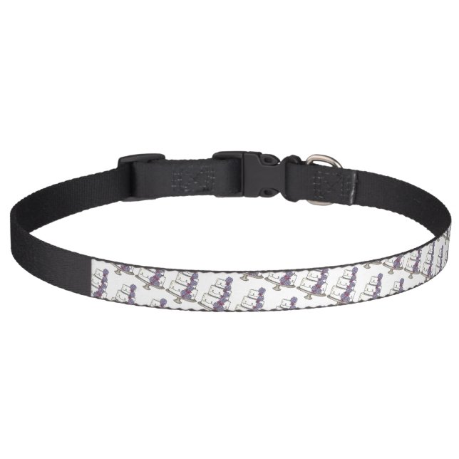 Wedding Cake Purple Roses Floral Flowers Dessert Pet Collar (Front)