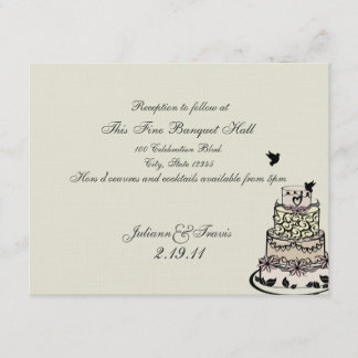 Wedding Cake/ Reception Card