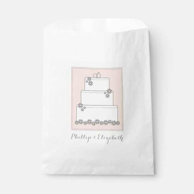 Wedding Cake Reception Favor Bags (Front)