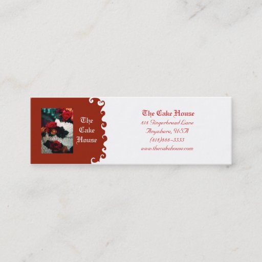 Customizable Wedding Cake Red Swirl  Business Card