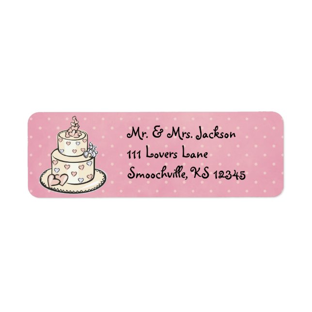Wedding Cake Return Address Labels (Front)