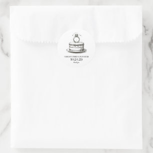 Wedding Cake Ring Classic Round Sticker