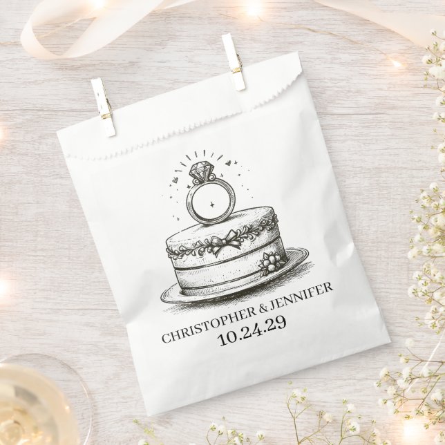Wedding Cake Ring Favor Bag (Clipped)