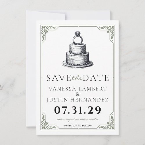 Wedding Cake Save The Date