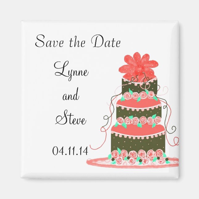 Wedding Cake Save the Date Magnet (Front)