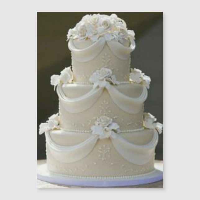 Wedding cake save the date  magnetic invitation (Front)