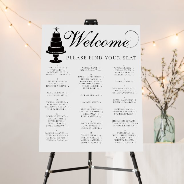 Wedding Cake Seating Board (In Situ (Stand))