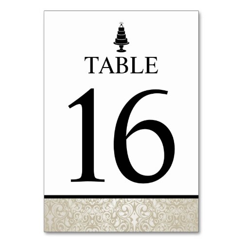 Wedding Cake Table Number