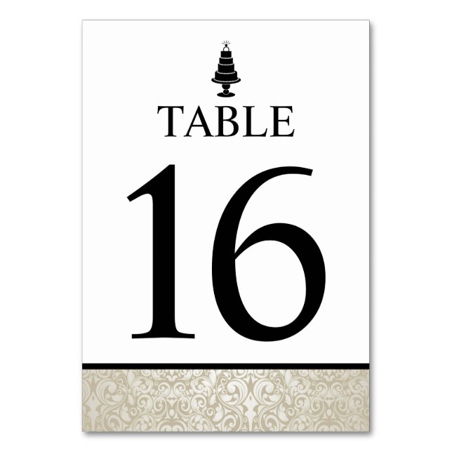 Wedding Cake Table Number (Front)