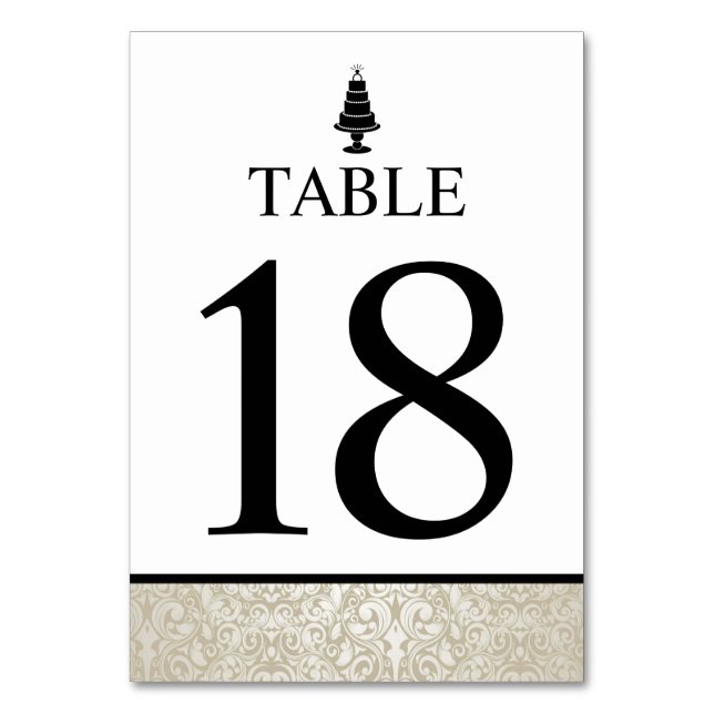 Wedding Cake Table Number (Front)
