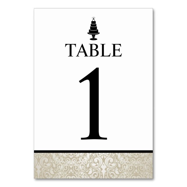 Wedding Cake Table Number (Front)
