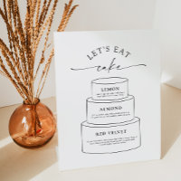 Wedding Cake Tier Flavor Description Pedestal Sign