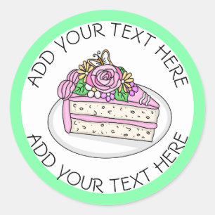 Wedding Cake topped with Roses and Flowers Classic Round Sticker
