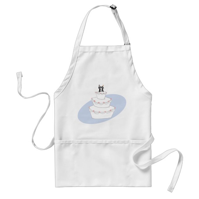 Wedding Cake Two Grooms Adult Apron (Front)