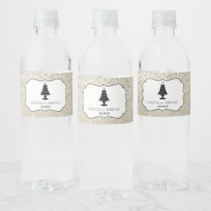 Wedding Cake Water Bottle Label