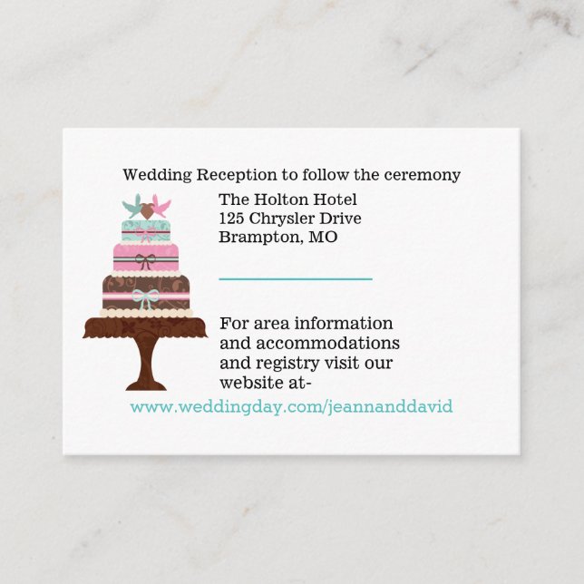 Wedding Cake Wedding Enclosure Card (Front)