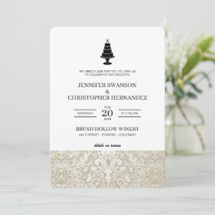 Wedding Cake with Details Invitation