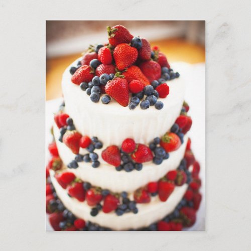 Wedding Cake with Fruits Postcard