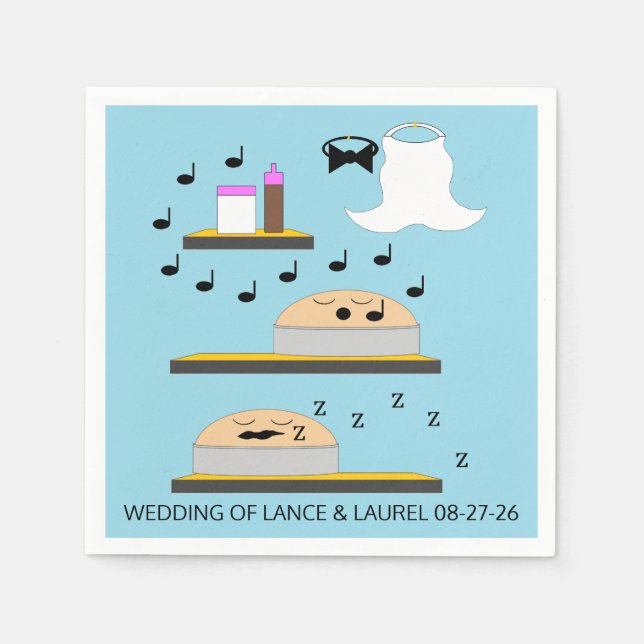 Wedding Cakes Before Frosting Napkins (Front)