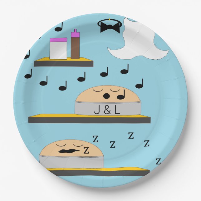 Wedding Cakes Before Frosting Paper Plates (Front)