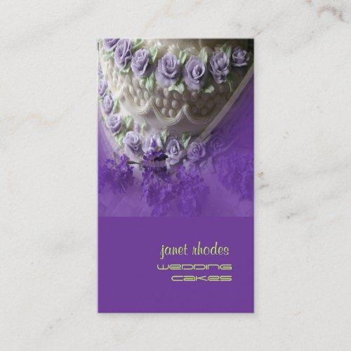 Wedding cakes pastry chef business card