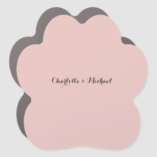 Wedding Calligraphy Elegant Rose Gold Plain Name Car Magnet