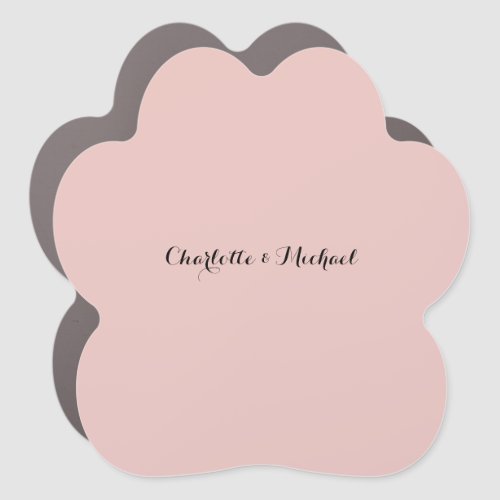 Wedding Calligraphy Elegant Rose Gold Plain Name Car Magnet