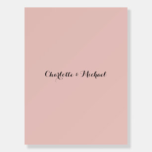 Wedding Calligraphy Elegant Rose Gold Plain Name Foam Board