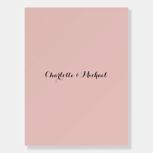 Wedding Calligraphy Elegant Rose Gold Plain Name Foam Board