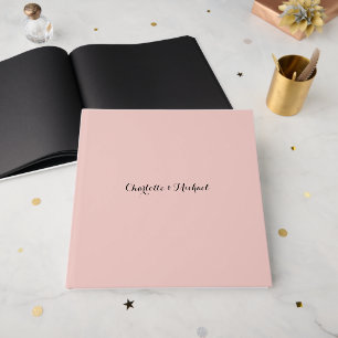 Wedding Calligraphy Elegant Rose Gold Plain Name Guest Book