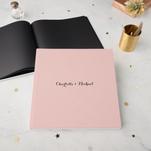 Wedding Calligraphy Elegant Rose Gold Plain Name Guest Book