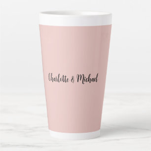 Wedding Calligraphy Elegant Rose Gold Plain Name Latte Mug